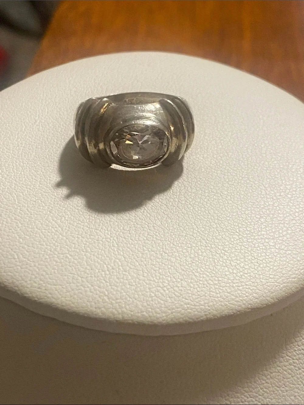 Vintage Joseph Esposito (ESPO) solitaire ring with oval design (CZ)